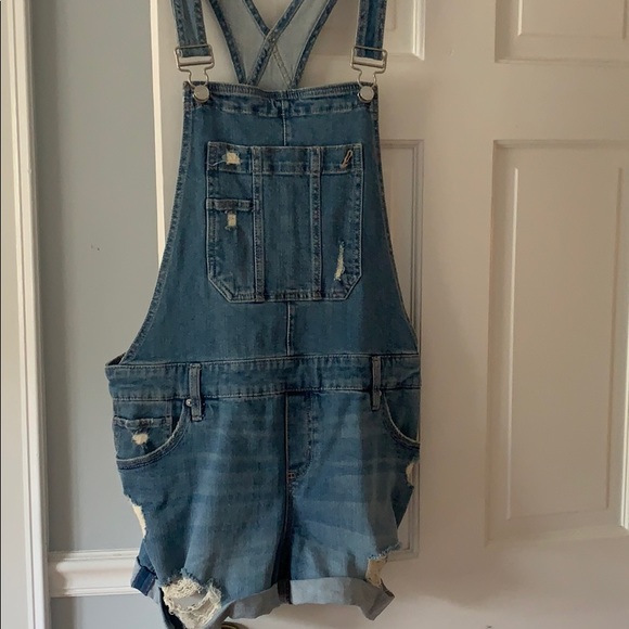Denim Short Overalls - Picture 1 of 5